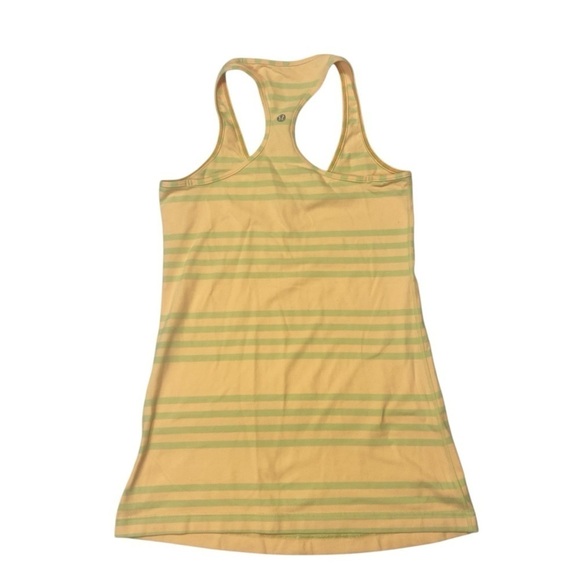 Lululemon Cool Racerback Ocean Stripe Mellow Lemon Women’s Size 8 Rare - Picture 3 of 7